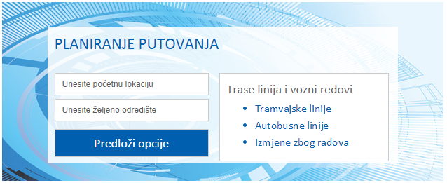 Planer putovanja na ZET-ovoj stranici koja nije niti responzivna...