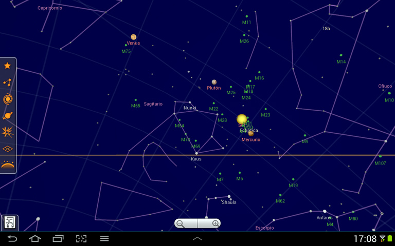 Layeri koje je moguće aktivirati unutar Sky Map aplikacije pomažu vam tako da označe sazviježđa, pojedina zvijezde i planete kako bih ih lakše prepoznali na nebu iznad vas